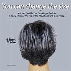 Men's Gray Short Layered Synthetic Hair Wig