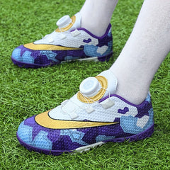 Boy's Turf Football Boots Rotating Buckle Outdoor TF Soccer Cleats