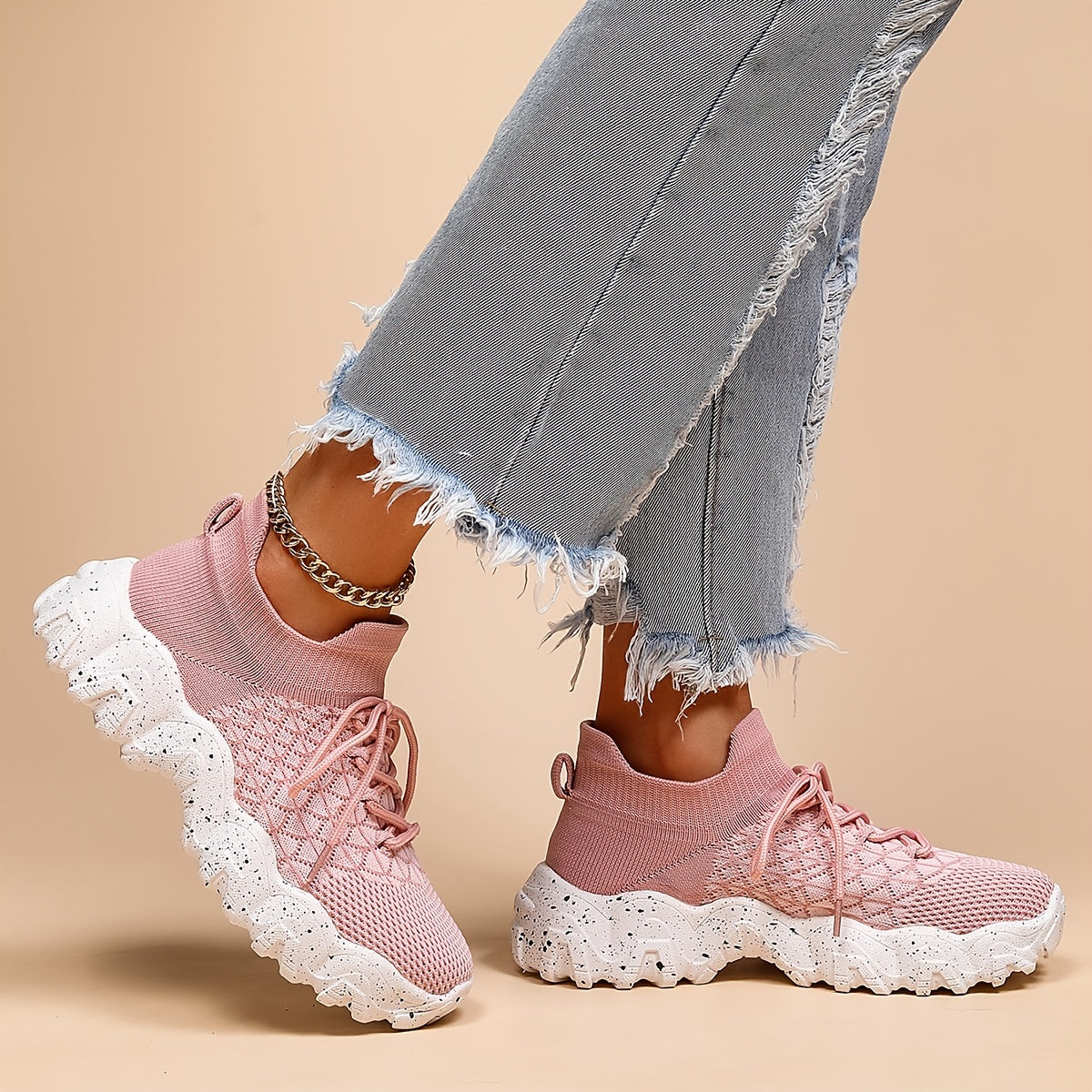 Women's Platform Sock Sneakers Lightweight & Breathable Running Shoes
