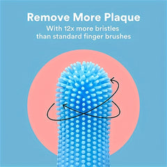 2pcs Silicone Dog Finger Toothbrush 360 Degree Cleaning Brush