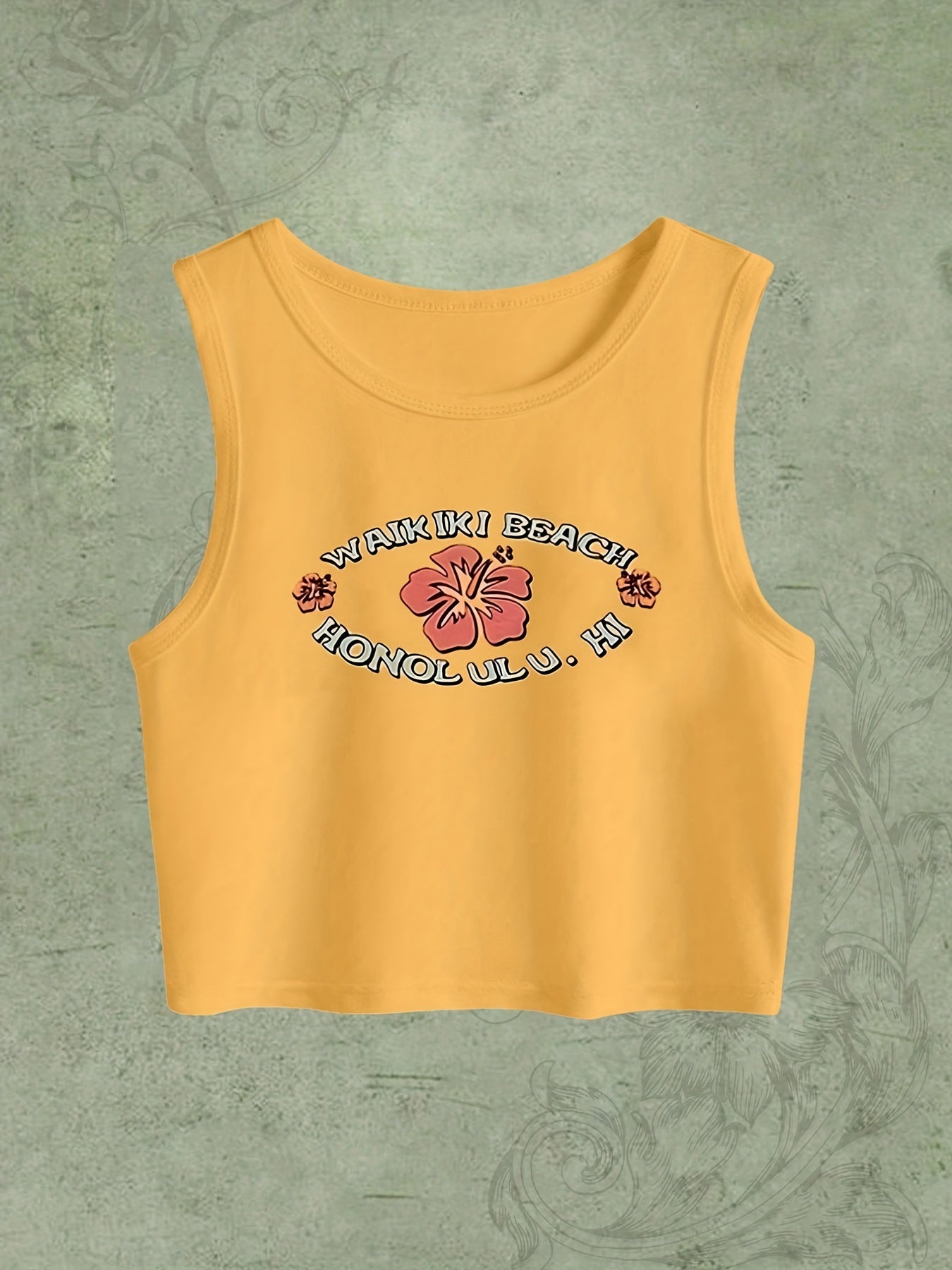 Letter Print Sleeveless Tank Top for Women
