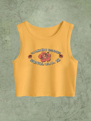 Letter Print Sleeveless Tank Top for Women