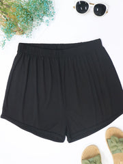 Tie Dye Print High Rise Shorts Women's Plus Slight Stretch Loose Fit