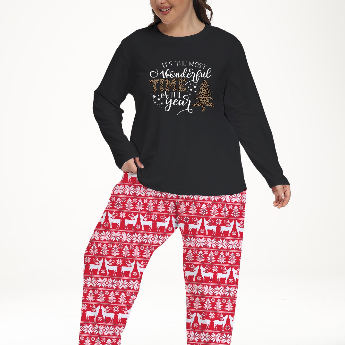 Colorblock Graphic Pajama Set