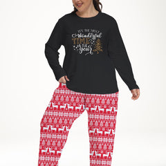 Colorblock Graphic Pajama Set