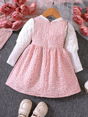 Grace Girls Bowknot Front Bubble Embossed Princess Dress