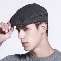 Men's Chevron Wool Newsboy Cap