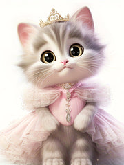 Cat Princess Graphic Short Sleeve T-shirt for Girls