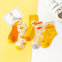 5 Pairs Cartoon Calf Socks for Boys