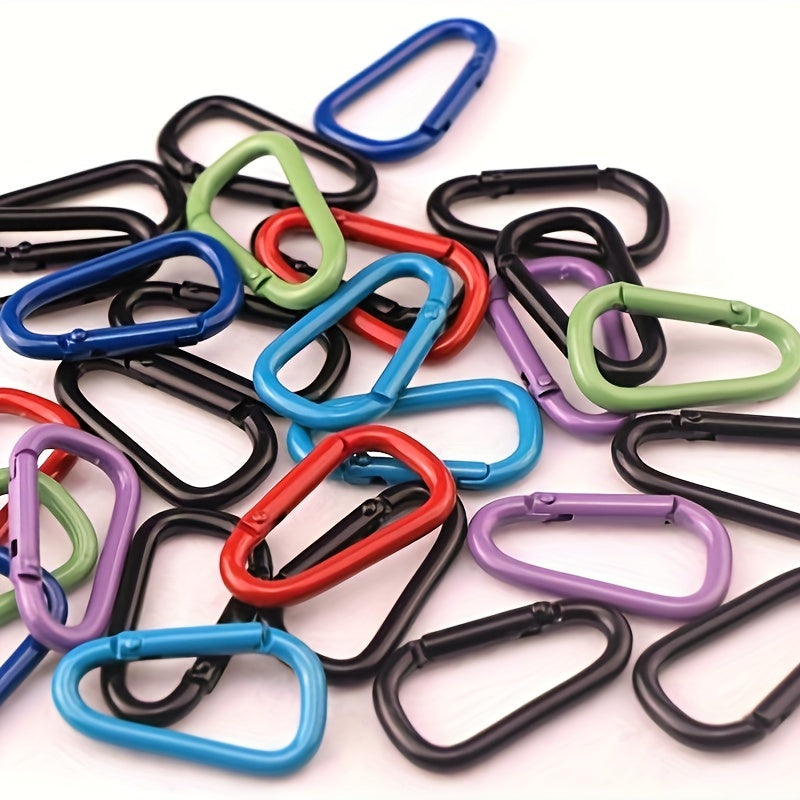 10pcs Aluminum Carabiner D Ring Clips Spring Snap Hook Keychain Clip