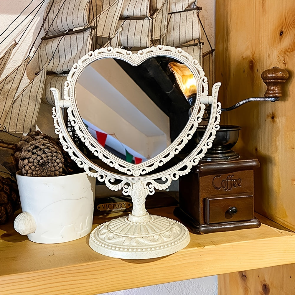 Heart Shaped Cosmetic Mirror for Makeup Vanity