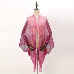 Gradient Rhombus Tassel Shawl Thin Wrap Bikini Cover Up