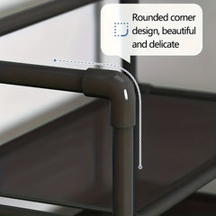 1pc Standing Floor Coat Rack Carbon Steel Shoes Rack Multifunctional Storage
