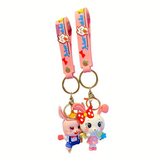 Cartoon Rabbit Keychain School Bag Ornament Car Key Chain Men Boys