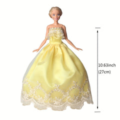 5pcs Doll Wedding Gowns & Party Dresses Polyester