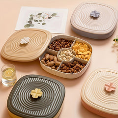 5-Compartment Snack Nuts Tray with Cover, Raya Dried Fruits Serving Platte