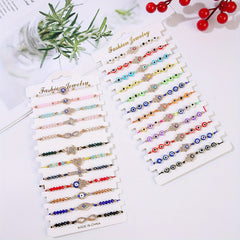 24pcs Girls Evil Eye Adjustable Bracelet Jewelry Accessories For Gift Party
