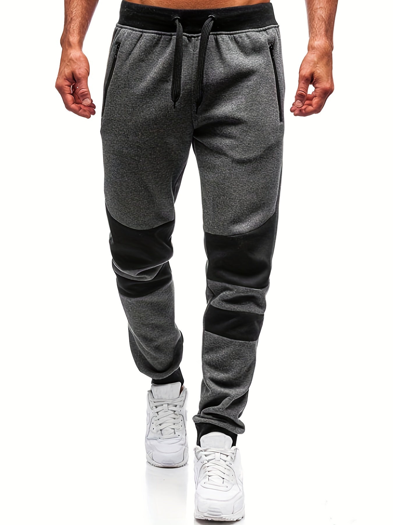 Men's Loose Fit Block Joggers with Drawstring Waist