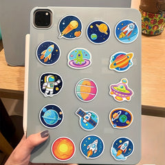 50pcs Gradient Planet Stickers for Kids Waterproof Sticker Pack