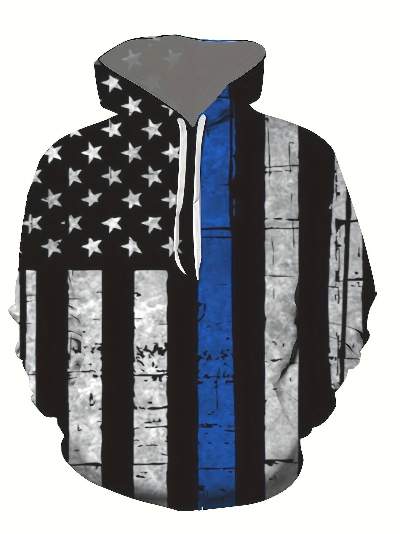 American Flag Print Hoodie Men's Casual Graphic Hooded Sweatshirt