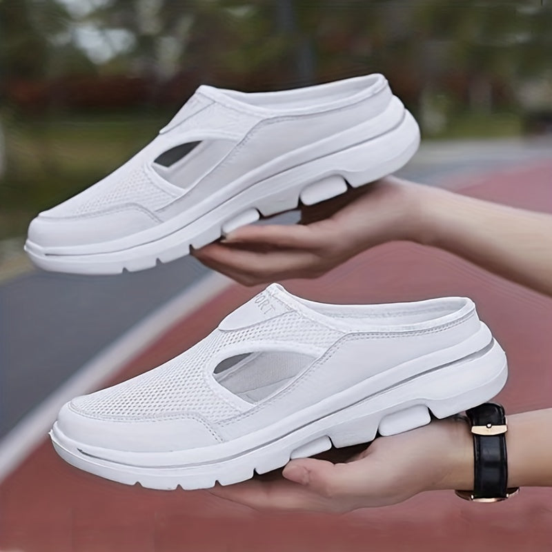 Women's Summer Casual Shoes Breathable Mesh Sandals Soft Half Slippers