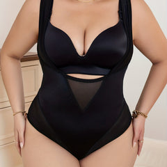 Sexy Plus Size Mesh Tummy Control Shapewear Bodysuit