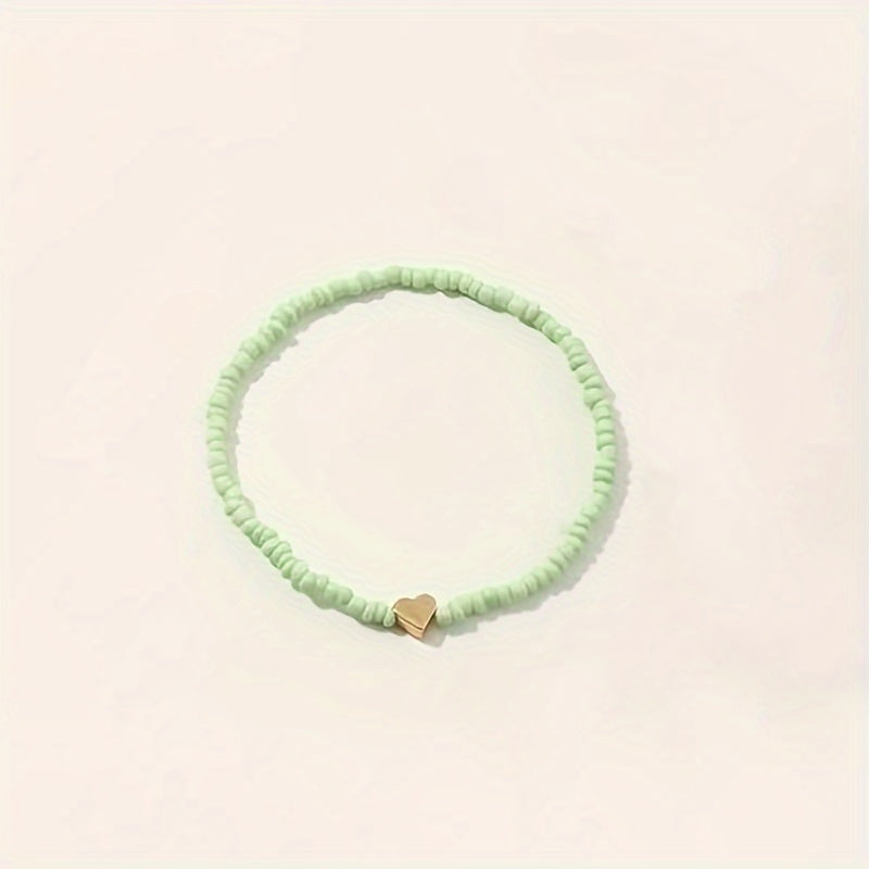Girls Colorful Foot Anklet Bracelets with Heart Accessories