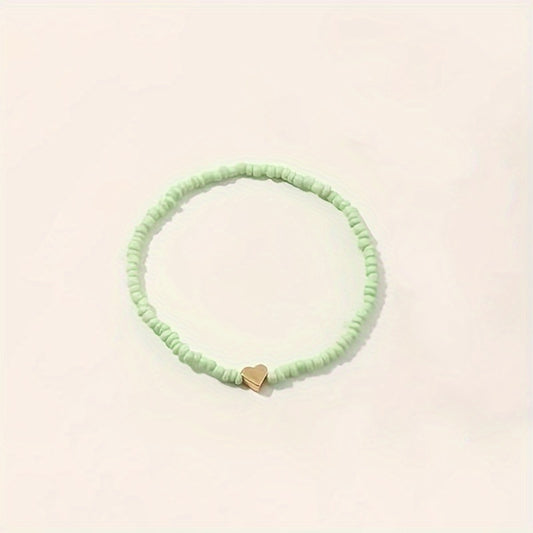 Girls Colorful Foot Anklet Bracelets with Heart Accessories