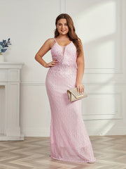Wedding Dress Sequins Lace Up Floor Length Bridesmaid Dress