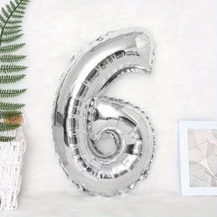 40 inch Silver 0-9 Number Party Balloons Set, Birthday Decoration