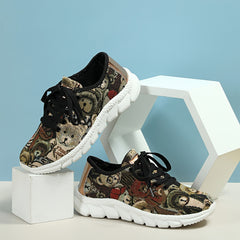 Bear Print Mesh Breathable Running Shoes Lightweight Sneakers