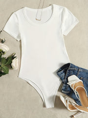 Casual Short Sleeve Bodysuit for Women