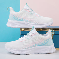 Women's Lightweight Casual Sneakers Flying Woven Lace-up Shoes