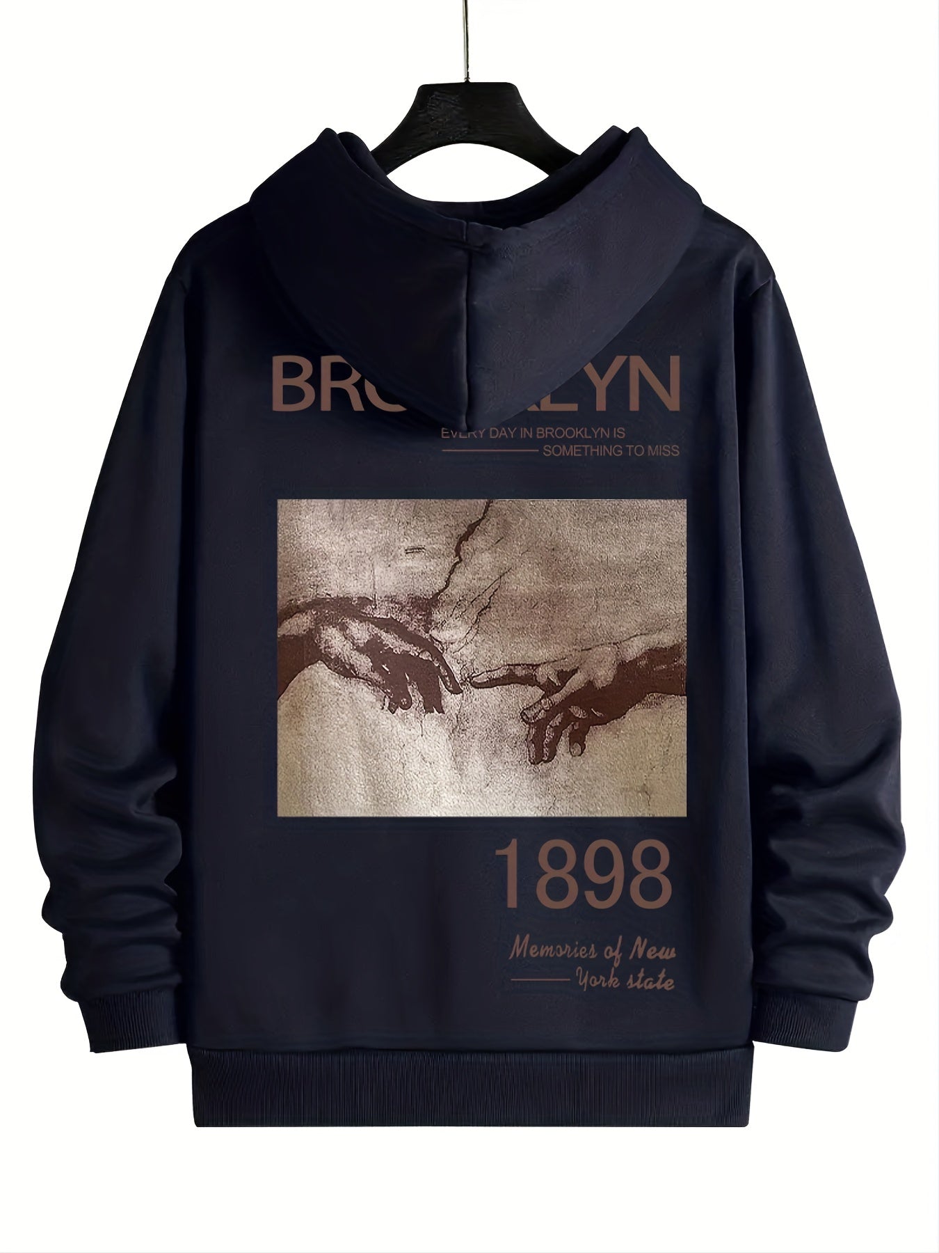 Graphic Print Kangaroo Pocket Hoodie Long Sleeve Hoodies