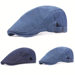 Vintage Duckbill Denim Beret Newsboy Jeans Cap Unisex Outdoor Hats Flat Brim Cap