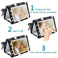 Baby Tummy Time Mirror & Toys, High Contrast & Crinkle Books