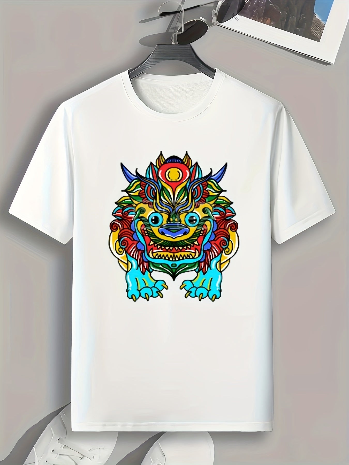 Monster Print Men's Graphic T shirt for Summer