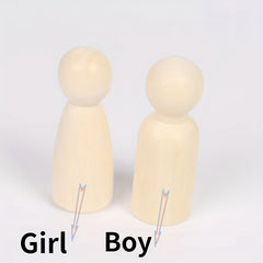 4pcs 8pcs 35MM 1.38IN 15MM 0.59IN Wooden Figures DIY Wooden Dolls