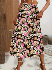 Floral Print High Waist Skirt for Women