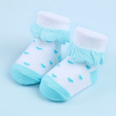 3 Pairs Baby Girl Socks Love Shape Jacquard Half Socks