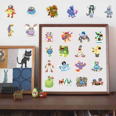 50pcs Monster Stickers For Kids Boys Girls Water Bottle Cartoon Waterproof Vinyl