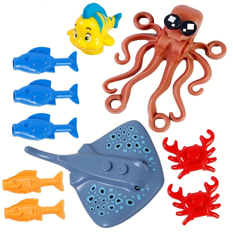 Underwater Animals Building Blocks Fish Rays Dolphins Turtles Octopus Lobster