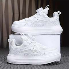 Boys Mesh Sneakers with Rotating Button Breathable Non-slip Shoes