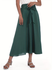 Tie Waist A line Skirt Solid Casual Skirt Women's Clothing