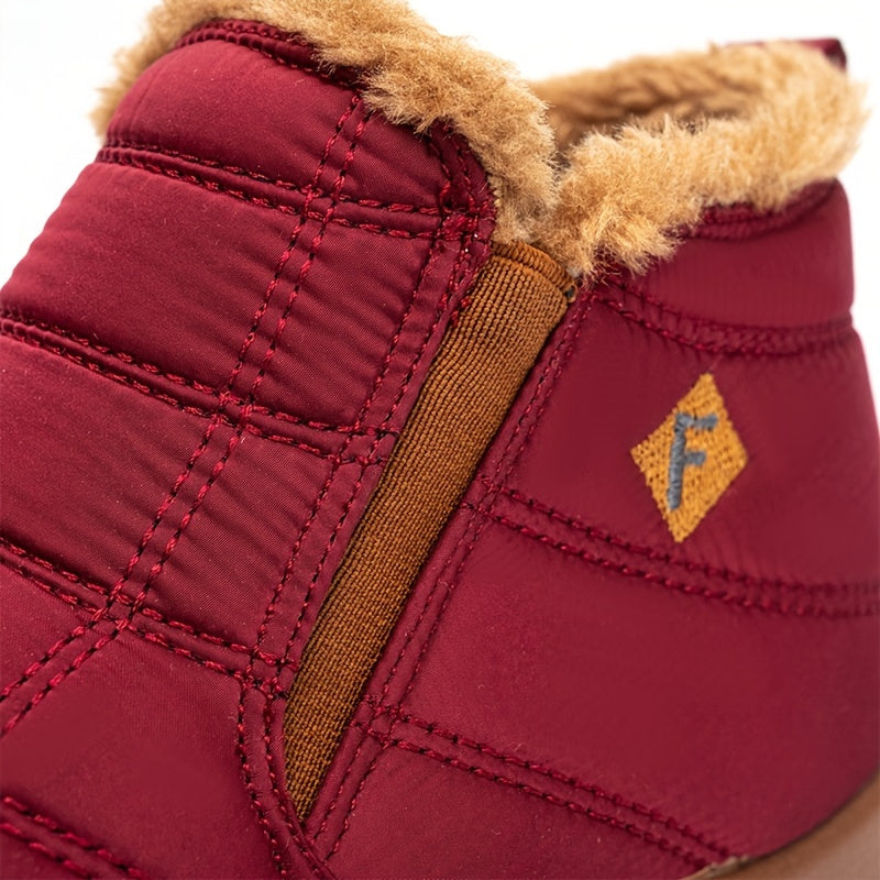Women's Winter Snow Boots Fleece Lined Waterproof Slip-On Shoes