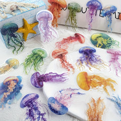 50pcs Jellyfish PET Stickers Decals For Phone Notebook Luggage