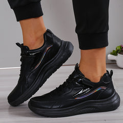 Men's Solid Sneakers Comfy Non Slip Casual Lace Up Durable Shoes