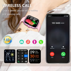 Full Touch Smartwatch: Wireless Calling, Notifications, USB Charging