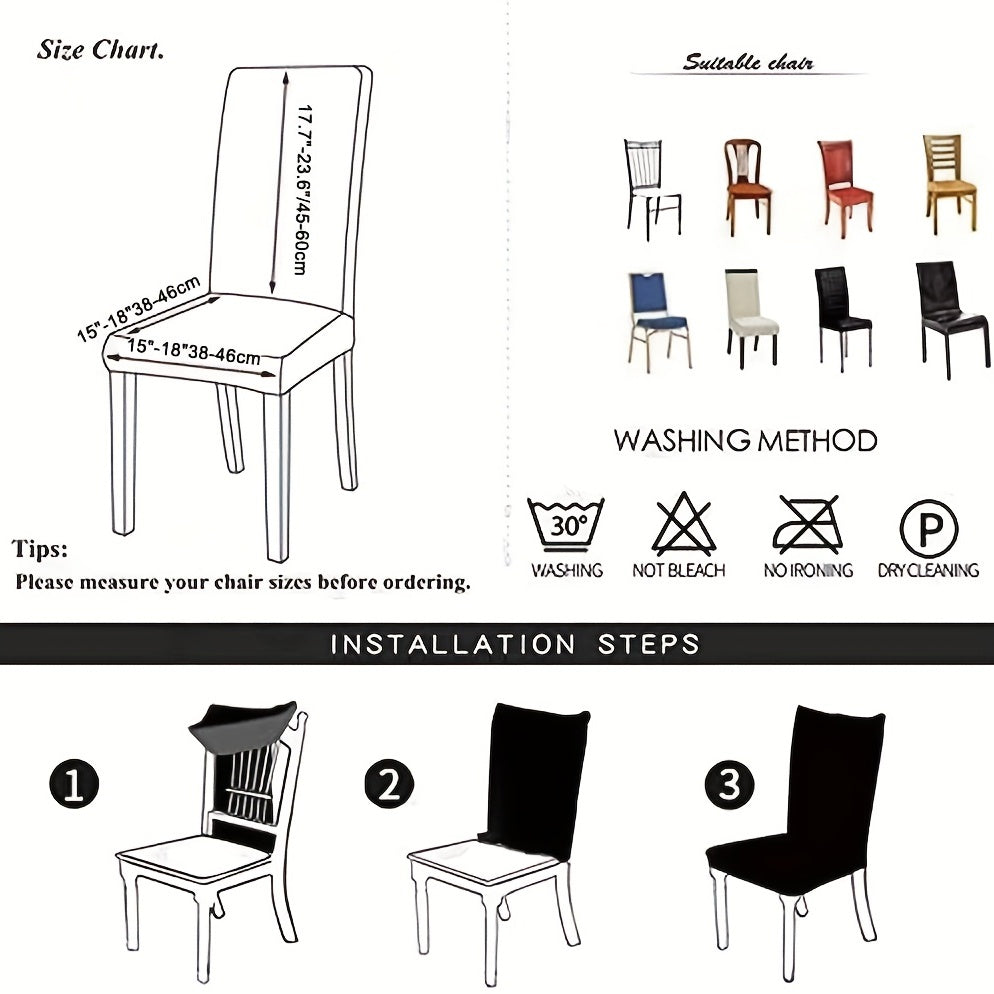 Waterproof PU Leather Chair Slipcover Stretch Dining Chair Cover
