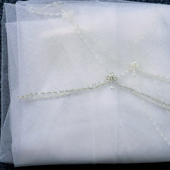 Handcrafted Beaded Edge Single Layer Bridal Veil with Comb